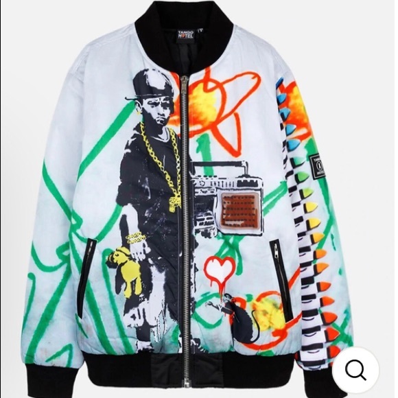 NWT—TANGO HOTEL Brandalised Boy With Teddy Bomber Jacket.. Size:Medium - Picture 13 of 13